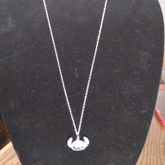 Hand Crafted Silver Stitch Necklace with Blue Accents - Picture 2 of 2